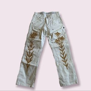 Dovetail Womens Workwear “task pant” SISTER NETTLE BLOCK PRINT